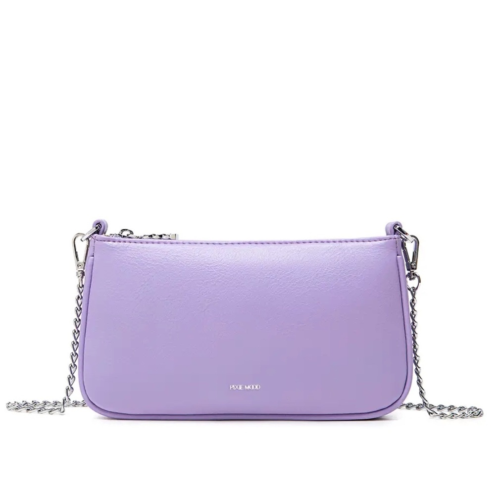 PIXIE MOOD Francine chain shoulder bag | Lavender vegan leather